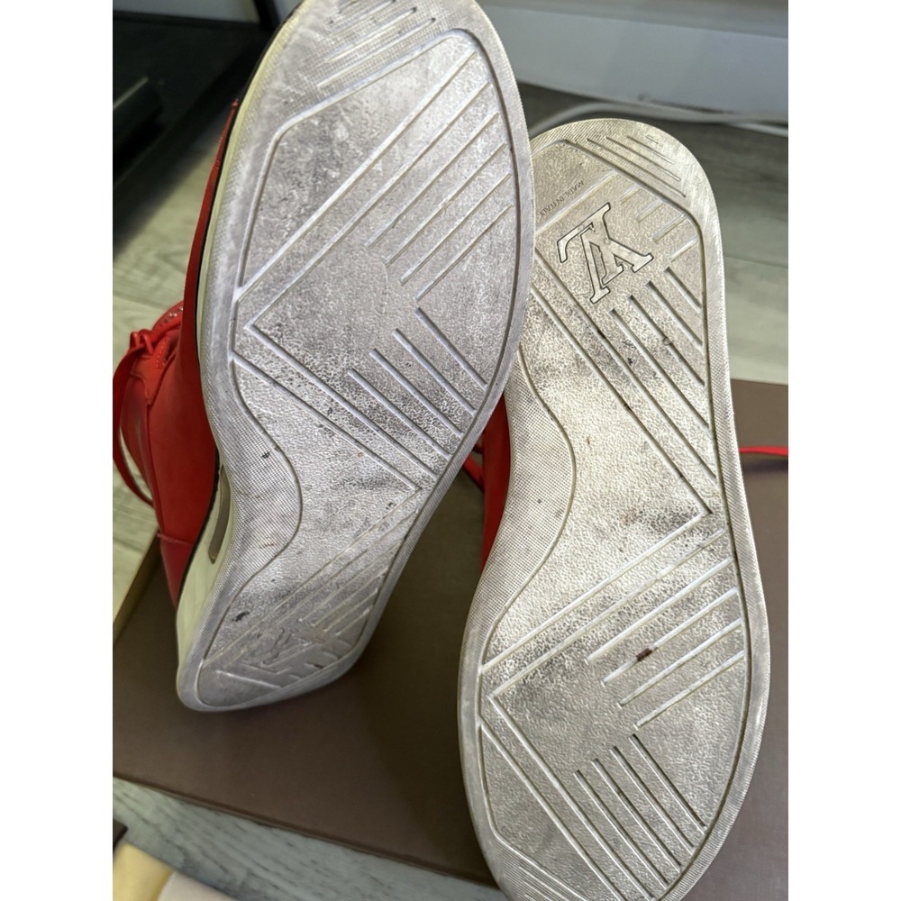 Louis Vuitton Streetlight Sneaker Red FD 105 Leather Size 8.5 - Picture 5 of 6